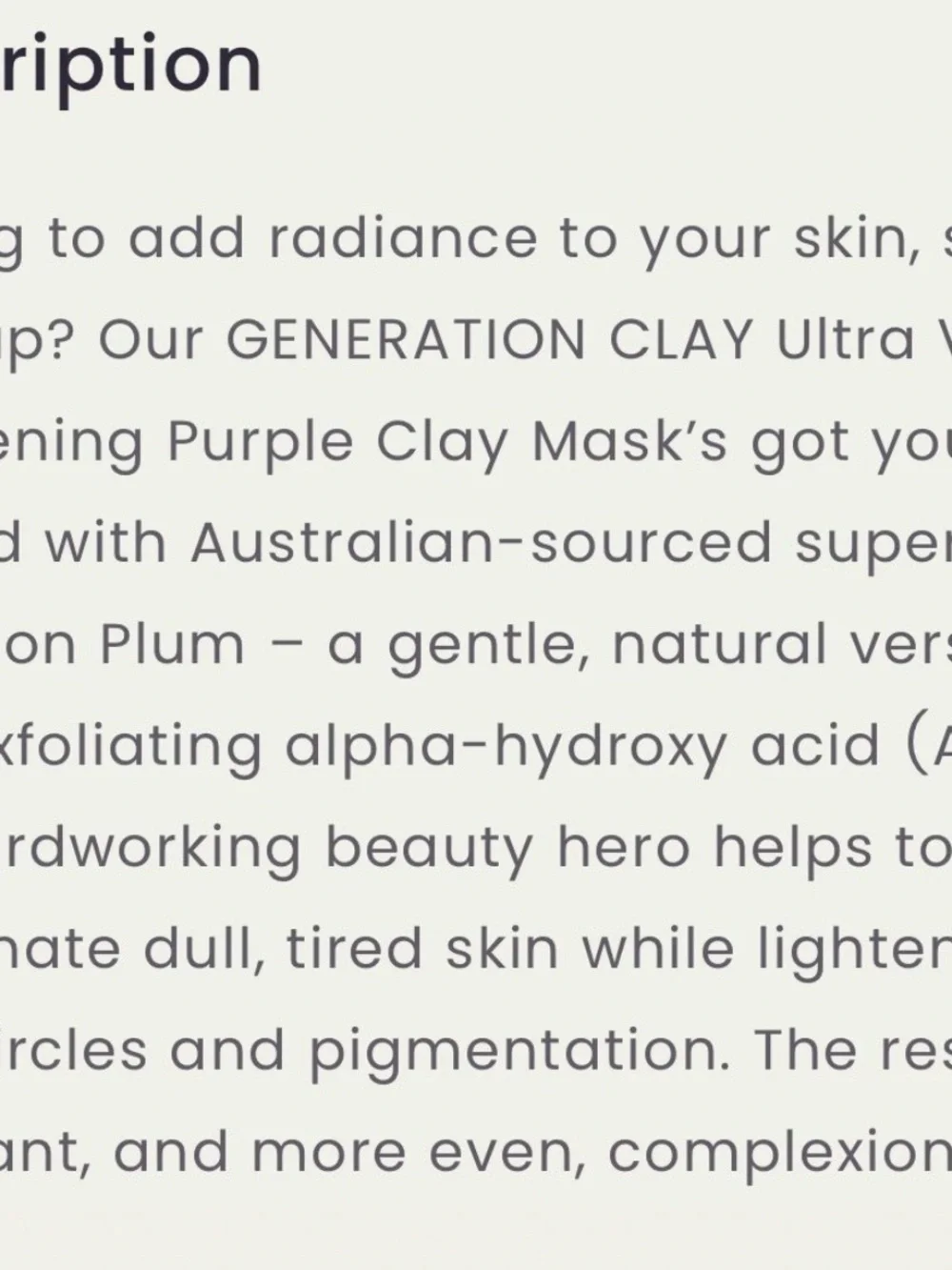 Generation Clay Ultra Violet Brightening Clay Mask - Violet